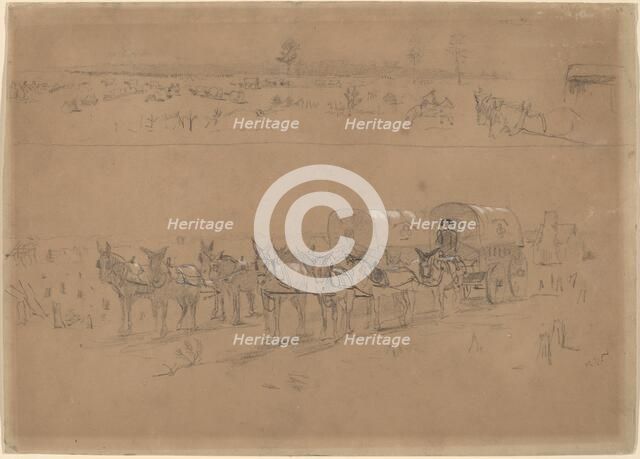 Supply Train, 1864. Creator: Winslow Homer.