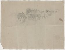 Supply Train and Mules [verso], 1864. Creator: Winslow Homer