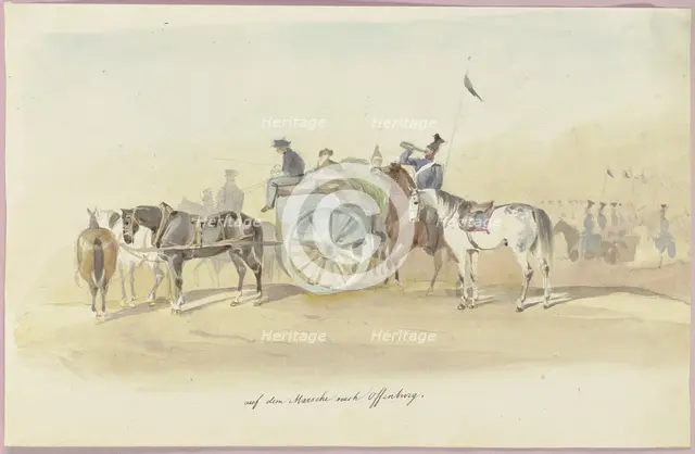 Supply wagon on the way to Offenburg, 19th century. Creator: Reinhold Braun.