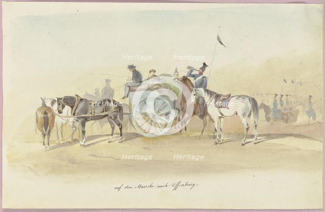 Supply wagon on the way to Offenburg, 19th century. Creator: Reinhold Braun.