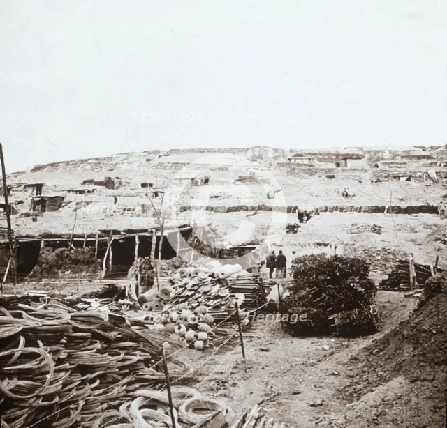 Supplies depot, Massiges, northern France, c1914-c1918.  Artist: Unknown.