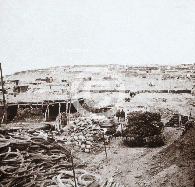 Supplies depot, Massiges, northern France, c1914-c1918.  Artist: Unknown.
