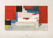 Suprematism. Curtain outline for the Unemployment Committee meeting, 1919