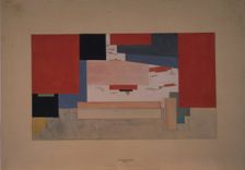 Suprematism. Sketch for a theatre curtain. Artist: Malevich, Kasimir Severinovich (1878-1935)
