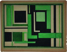 Suprematist Composition with black and green, 1925. Creator: Nikolay Suetin