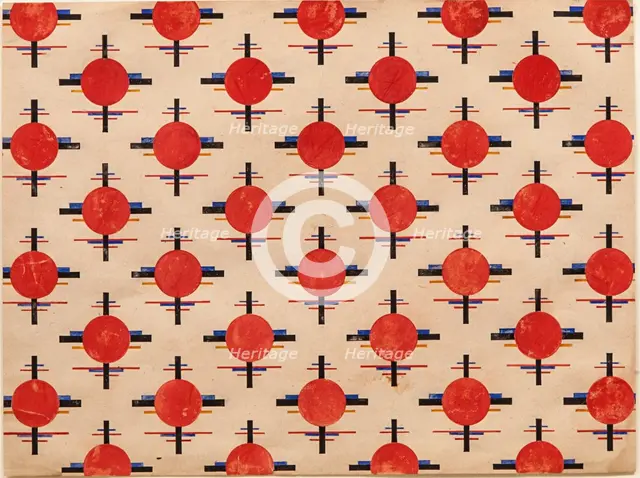Suprematist Pattern. Fabric design, ca 1921. Artist: Chashnik, Ilya Grigoryevich (1902-1929)