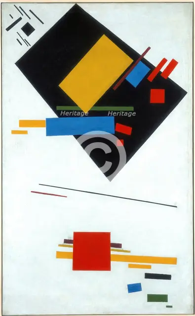 Suprematist painting (Black Trapezoid and Red Square), 1915. Artist: Malevich, Kasimir Severinovich (1878-1935)