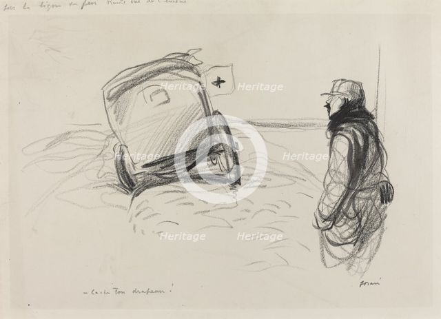 Sur la ligne de feu, c. 1914/1919. Creator: Jean Louis Forain.