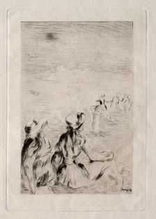 Sur la plage, à Berneval. Creator: Pierre-Auguste Renoir (French, 1841-1919)