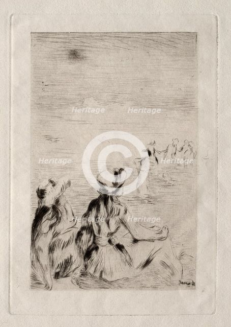 Sur la plage, à Berneval. Creator: Pierre-Auguste Renoir (French, 1841-1919).