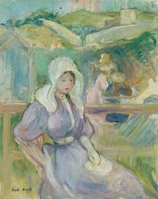 Sur la Plage à Portrieux, 1894. Creator: Morisot, Berthe (1841-1895)