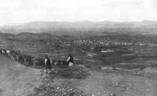Sur la route de Monastir; la ville de Monastir vue des hauteurs au Sud-Ouest : a l'horizon..., 1916 Creator: Unknown
