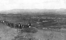 Sur la route de Monastir; la ville de Monastir vue des hauteurs au Sud-Ouest : a l'horizon..., 1916 Creator: Unknown