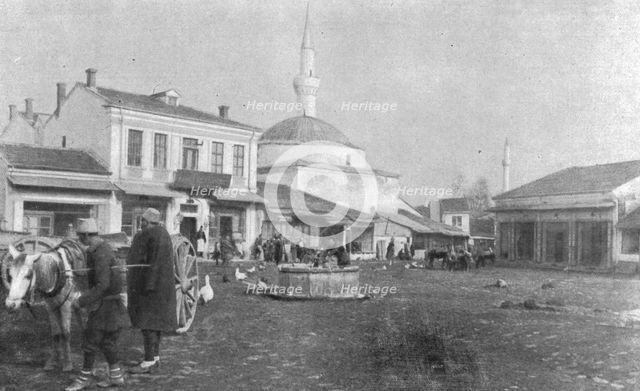 'Sur la route de Monastir; un coin de la Grande Place de Monastir', 1916. Creator: Unknown.