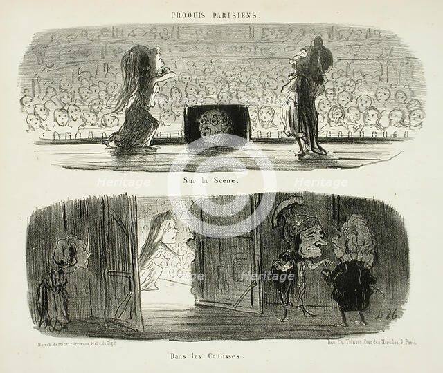 Sur la scène/Dans les coulisses, 1853. Creator: Honore Daumier.