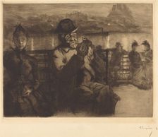 Sur la Seine, la nuit, 1888. Creator: Auguste Lepere