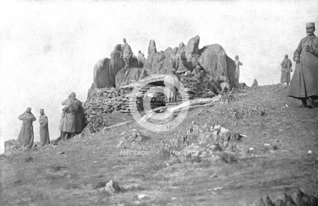 'Sur la Tcherna ; Un poste d'observation sur le versant Ouest des montagnes de la rive droite de la  Creator: Unknown.