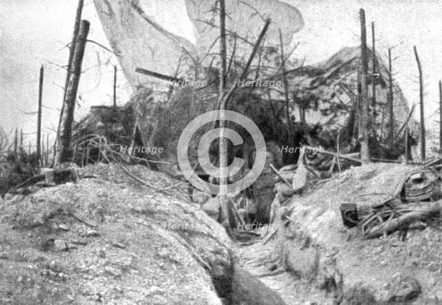 'Sur le massif de Moronvilliers; Sur le Cornillet: ouvrage allemand en beton arme..., 1917. Creator: Unknown.