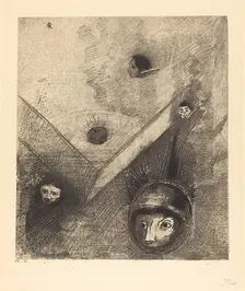 Sur le fond de nos nuits dieu de son doigt savant dessine un cauchemar multiforme..., 1890. Creator: Odilon Redon