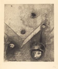 Sur le fond de nos nuits dieu de son doigt savant dessine un cauchemar multiforme..., 1890. Creator: Odilon Redon