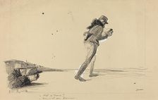 Sur le Front. - C'est sa théorie? - Non, c'est son bréviaire., c. 1914/1919. Creator: Jean Louis Forain