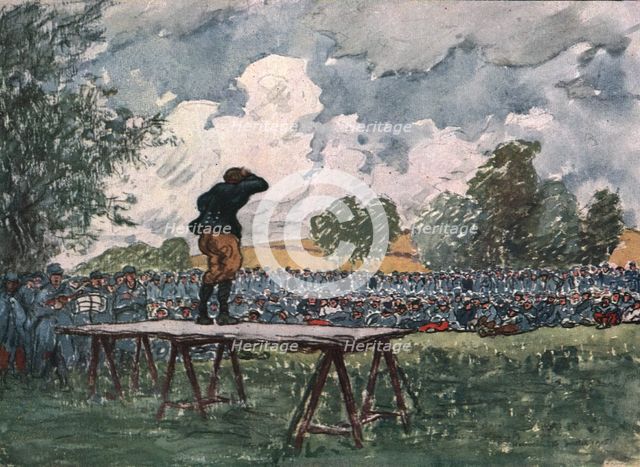 'Sur le front d'artois - Feuilles d'Album de Jean Lefort; Matinee recreative', 1915 (1916). Creator: Jean Lefort.
