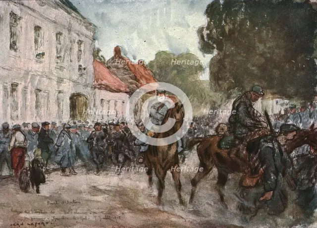 'Sur le front d'artois - l'album de Jean Lefort; Retour d'un bataillon de chasseurs', 1915 (1916). Creator: Jean Lefort.