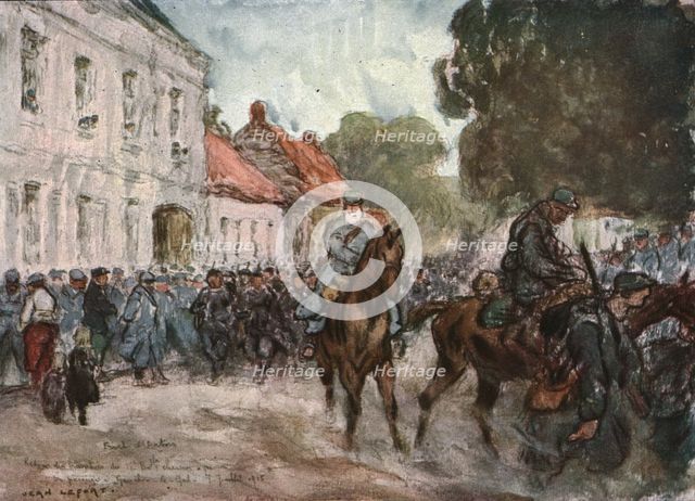 'Sur le front d'artois - l'album de Jean Lefort; Retour d'un bataillon de chasseurs', 1915 (1916). Creator: Jean Lefort.