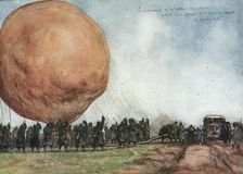 Sur le front d'artois - l'album de Jean Lefort; Manoeuvre d'un ballon observateur 1915 (1916). Creator: Jean Lefort