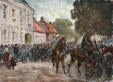 Sur le front d'artois - l'album de Jean Lefort; Retour d'un bataillon de chasseurs 1915 (1916). Creator: Jean Lefort