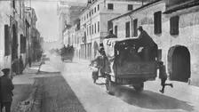 Sur le front Italien; Comme a Verdun, nos allies eurent recours aux camions..., 1916 (1924) Creator: Unknown
