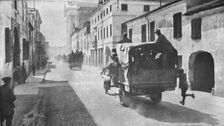 Sur le front Italien; Comme a Verdun, nos allies eurent recours aux camions..., 1916 (1924) Creator: Unknown