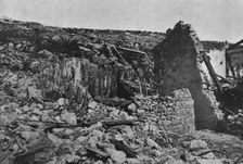 Sur le front Italien; Apres une action violente sur le Carso les ruines du village de Selz..., 1916 Creator: Unknown