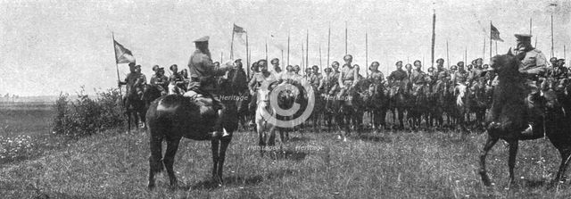 'Sur le front Russe; le colonel commandant les eclaireurs cosaques', 1916 Creator: Unknown.