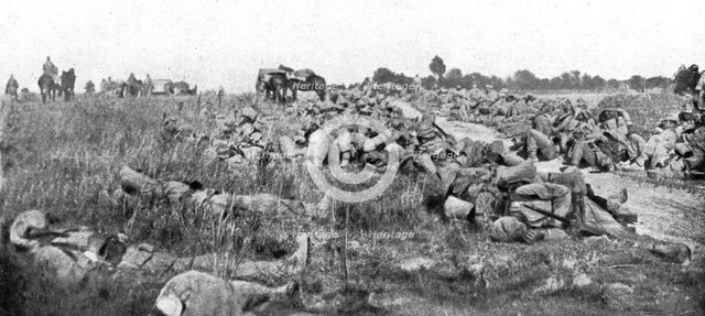 'Sur le front Russe; Un coin du champ de bataille de Rawka-Russka, en Galicie le 30 aout 1914'. Creator: Unknown.