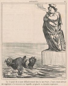Sur le point de se noyer ..., 19th century. Creator: Honore Daumier