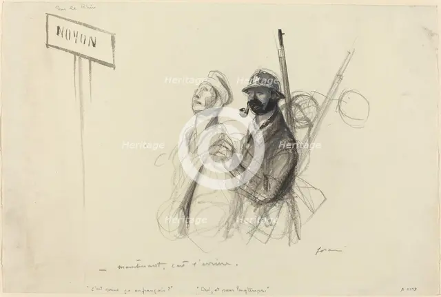 Sur le Rhin. - maintenant c'est l'arriere., probably 1918. Creator: Jean Louis Forain.
