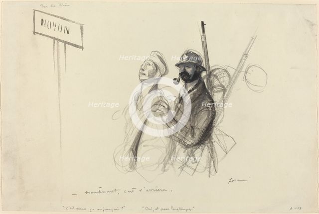 Sur le Rhin. - maintenant c'est l'arriere., probably 1918. Creator: Jean Louis Forain.