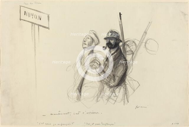 Sur le Rhin. - maintenant c'est l'arriere., probably 1918. Creator: Jean Louis Forain.