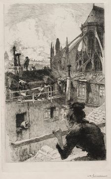 Sur les Toits pres Notre Dame, 1893. Creator: Auguste Louis Lepère (French, 1849-1918)