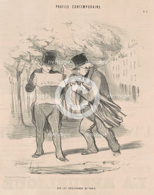 Sur les boulevards de Paris, 19th century. Creator: Honore Daumier.
