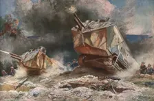 Sur les Champs de Bataille de 1918; les chars d'assaut 1918. Creator: Francois Flameng