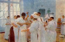 Surgeon Yevgeni Vasilyevich Pavlov (1845-1916) in the Operating Theatre 1888, (1965). Creator: Il'ya Repin
