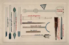 Surgical instruments, mainly cannulae and spatulas. Creator: Unknown