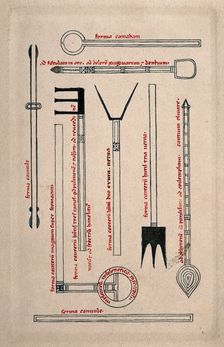 Surgical instruments, mainly cannulae. Creator: Unknown