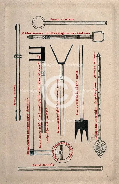 Surgical instruments, mainly cannulae. Creator: Unknown.