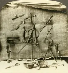 Surgical instuments from Pompeii physician's home, Naples, Italy c1909. Creator: Unknown