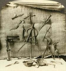 Surgical instuments from Pompeii physician's home, Naples, Italy c1909. Creator: Unknown