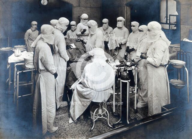 Surgical operation at Middlesex Hospital, c1920s. Creator: Humphrey Joel.