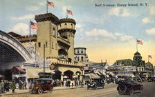 Surf Avenue, Coney Island, New York City, New York, USA, 1916